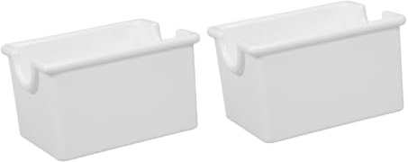 WEKADRIN 2 Piezas Caja Organizadora de Bolsas de Té Acrílica Blanca para Encimera Soporte Multifuncional para Bolsitas de Azúcar y Café Práctico Organizador para Estación de