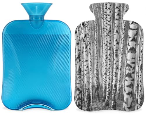 Borsa dell'acqua calda con coperchio, 2 l, per alleviare il dolore, collo morbido e spalle, mani e piedi, impacco caldo e freddo, per adulti e bambini