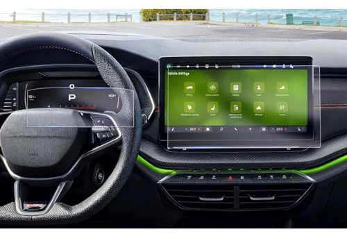 GAFAT [Facelift 2025] Compatible avec Skoda Octavia 4 RS/Combi 2025 2026 13 Navigation + 10,25 Cockpit Film de Protection d'Écran, Nano Film pour Octavia IV Touchscreen, 6H Anti-Rayures (Lot de 4)