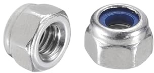 QUARKZMAN 35Pcs Dadi Esagonali Autobloccanti Con Inserti In Nylon M4 x 0.7 | Argento&Blu, Acciaio Inossidabile 316, Per Fissaggi Industriali E Edili, Dadi Autobloccanti Con Inserti In Nylon