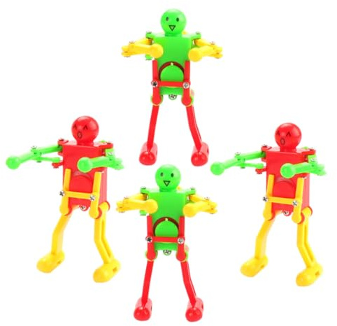Gogogmee Lot de 4 Jouets Robots à Remonter Dansants pour Garçon et Filles, Colorés, Légers et Portables, Mécanisme Sûr Adapté aux Petites Mains, pour Jeux Intérieurs et Couleur Aléatoire