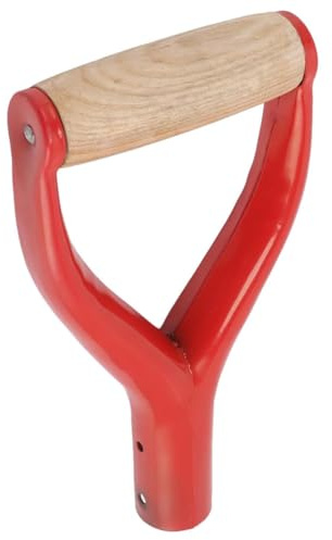 Ciieeo Poignée de Pelle Forme Y en Acier Rouge 3,1 Cm de Diamètre Ergonomique Antidérapante Remplacement pour Outils de Jardinage Manche Solide pour Creusage et Bêchage Usage Extérieur