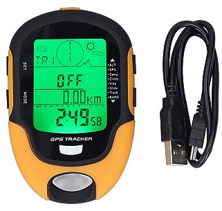 Klanata Compteur GPS Multifonction avec altimètre numérique, baromètre, Boussole, thermomètre et hygromètre, Appareil électronique étanche IPX4 avec Batterie Lithium-ION 230 mAh pour