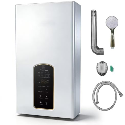 Chauffe-eau instantané au gaz naturel 10 L, 24 kW, température constante, commande numérique, pomme de douche, 220 V
