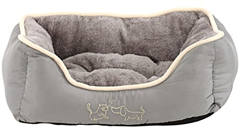 Dehner Lieblinge Hundebett und Katzenbett Sammy, ca. 61 x 48 x 18 cm, Polyester, grau