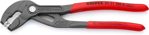 KNIPEX Federbandschellenzange, 85 51 180 A | Mit rutschhemmendem Kunststoff überzogen 180 mm