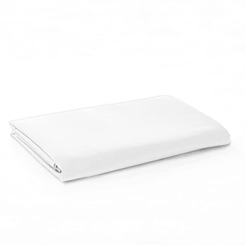 Sonia Moer Drap Plate en Microfibre brossée Super Douce - Drap de Dessus hypoallergénique Respirant sans Repassage (Double 230x270cm, Blanc)