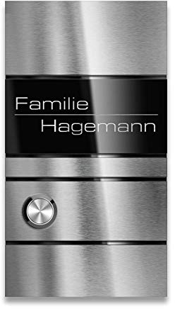 Metzler Design Türklingel IronBell - Klingelplatte aus Edelstahl & Acrylglas - LED beleuchteter Klingeltaster - Unterputz-Montage