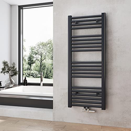 Heilmetz Badheizkörper Anthrazit Handtuchtrockner Heizung 1000 x 400 mm Bad Heizkörper Handtuchheizkörper Mittelanschluss Handtuchwärmer