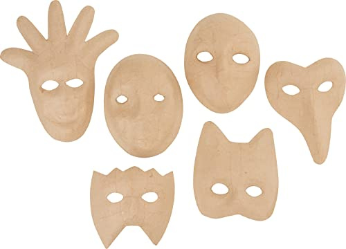 VBS Kinder-Masken Set 6 Pappmaché Masken für kreative Projekte