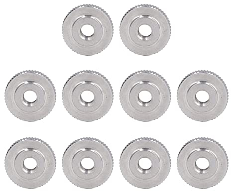 Dado a Mano Zigrinato 10 Pezzi, Dado di Serraggio Manuale a Testa Piatta in Acciaio Inossidabile 304, Standard DIN467, per Letti di Stampanti 3D Comuni, Macchine Utensili(M6)