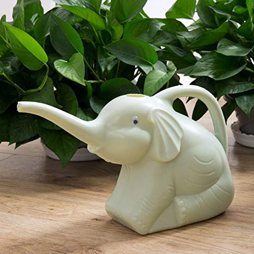 Pcscevcr Regadera de plástico con forma de elefante de 2 litros, bonita regadera de animales con boca larga, regadera de elefante de nariz larga, hervidor de jardinería (verde)