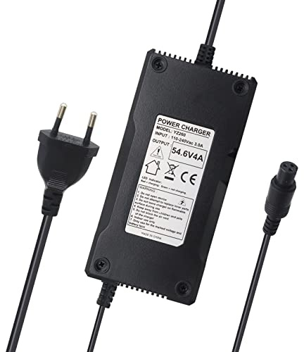 xiixtoo 48V Lithium Ladegerät, Netzteil Adapter 54,6V 4A für 48V 13S Batterie mit 3-Pin/3 Prong Inline Stecker