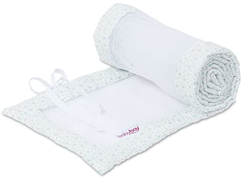 babybay Nestchen Mesh passend für Modell Maxi, Boxspring, Comfort und Comfort Plus, weiß Glitzersterne mint