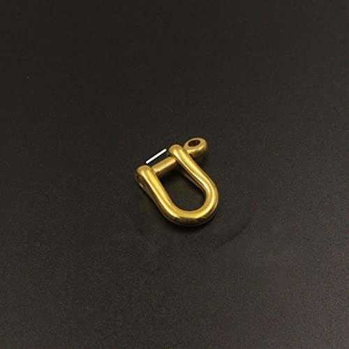 Karabiner aus massivem Messing, D-Bogen, Schäkel, Schlüsselanhänger, Schlüsselanhänger, Haken, Schraubverbindung, Verbindungsschnalle, 6 mm