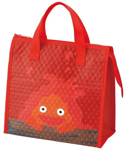 Skater Studio Ghibli Howl's Moving Castle Thermal Insulated Lunch Bag with Zip Closure - Calcifer