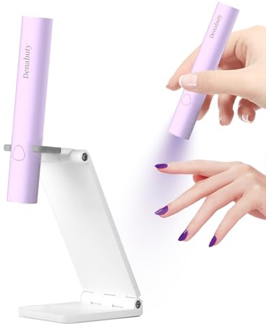 Mini Lampada UV LED Unghie, Denabuty Lampada per Unghie Senza Fili 3W, USB Ricaricabile e Portatile, Penna per Asciuga Unghie Salone di Casa, Torcia Elettrica per unghie Gel Sciugatura Rapida Viola