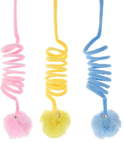 FRCOLOR 3stücke Teiliges Katzenspielzeug Kratzball Mit Feder Glöckchen Verschleißfestes Kätzchen Kratzspielzeug Für Wohnungskatzen Sicheres Lackierfreundliches Material Interaktives Indoor