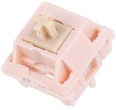 EPOMAKER Interruptor Silencioso Nude-Rosa 39gf. Juego de interruptores prelubricados de 5 Pines, 35 Piezas, con Resorte de 21 mm, Carcasa para PC y vástago UPE, para Juegos con Teclado mecánico