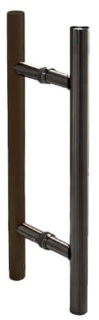 Gedotec Stoßgriff aus Edelstahl schwarz | 1 Set Türgriff (Innen/Außen) Holz schwarz lackiert | DRAVA | Sauna-Stoßgriff inkl. Befestigungsmaterial für Glastüren | beidseitiger Türbeschlag