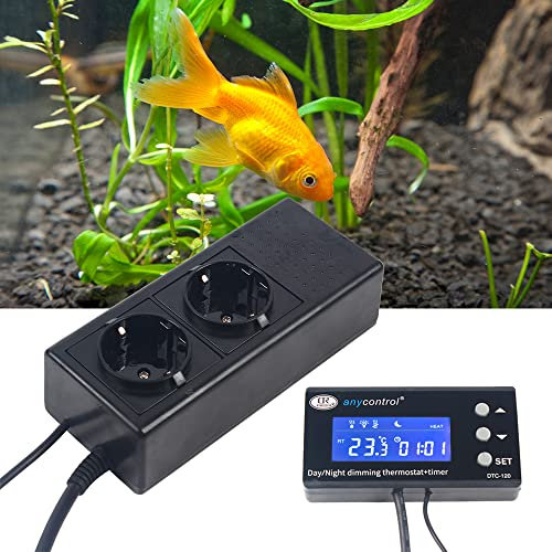 HINOPY - Termostato PID, 220 V, terrario rettile, riscaldamento diurno notturno, con termostato dimmer digitale LCD per acquario, rettile, terrario