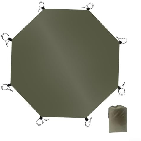 YUANGANG Camping Tent Tarp, Waterproof Tarpaulin Groundsheet Sunshade Awning Canopy Oxford Cloth Ground Sheet Rain Sheltet Mat (3.2x3.2m)
