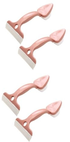 Healeved 4pcs Double-headed Tile Cleaning Brush Bathroom Floor and Glass Scrubber Easy to Use for Hard Reach Corners