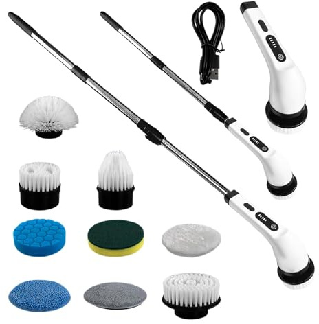 Cepillo de limpieza de cocina de mano, cepillo de limpieza eléctrico multifunción - Purificador giratorio eléctrico inalámbrico | Herramienta de limpieza de mango retráctil largo para baños, douc