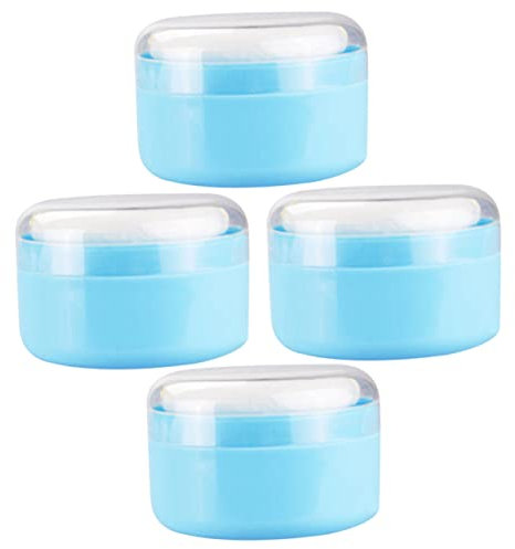 BELLIFFY 4stücke Puderquastenbehälter Mit Puder Aus Kunststoff Und Schwamm Für Babypuder Leicht Zu Tragen Und Einfach Zu Bedienen