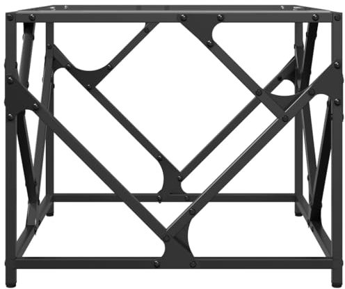 HEFZGDB Couchtisch mit Glasplatte Transparent 50x50x41 cm Stahl Tische Für Wohnzimmer Coffee Table Living Room Stubentisch Kleiner Tisch Wohnzimmer für Café Balkon Tagungsraum Wohnzimmer