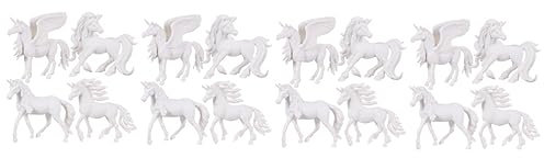 PHENOFICE 16 Stck. Weißer Embryo Färben Figur Figuren-malset Für Figuren Eiswürfelformen Für Einhorn Malen Sie Ihr Diy-kit Tierfiguren Bemalen Miniatur Plastik Weiß