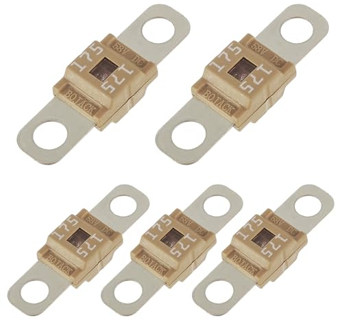 BOJACK Fusible de alta corriente Midi Bolt-on Fusible 175A Amp Marrón para automóviles, camiones, vehículos de construcción, autobuses, caravanas (paquete de 5 175A)