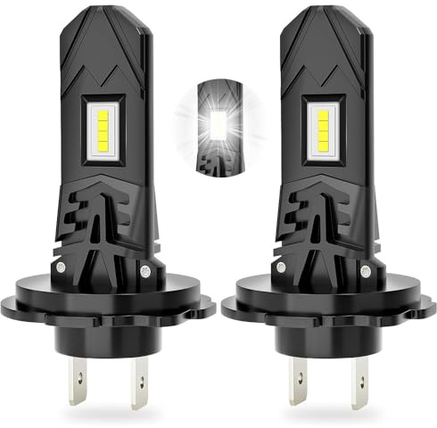 BIZOI Bombilla H7 LED 30W 10000LM 6000K Blanco Puro 300% Brillo 1:1 Tamaño Mini LED para Faros de Coche y Moto, Reemplazo de Halógeno, Plug and Play, Pack de 2