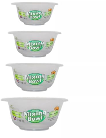 QUANTA Clear Plastic Mixing Bowl – Microwave & Dishwasher Safe | Lightweight, Durable & Reusable Bowl for Food Prep, Baking, Salad, Fruit, and Serving – Transparent Kitchen Bowl (Set of Four)