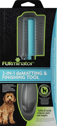 FURminator 2-in-1 Entfilzer & Pflegekamm für Hunde | Entfernt sanft Verfilzungen und Knoten | insbesondere für Pudel und Doodle | für stressfreies Bürsten