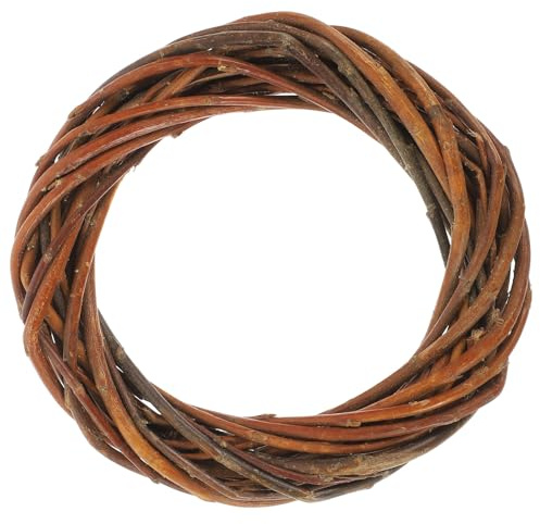 DOITOOL Couronne Ronde Osier Tressé Matériau Naturel pour Loisirs Créatifs Décoration de Porte ou Murale pour Noël