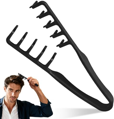 Cossaot Texturkam, lockkam texturkam med styling tandkam, texturkam, rots volymverktyg, texturkam för hårrötterna med hårrötterna vård, Wide Tooth Comb (svart)