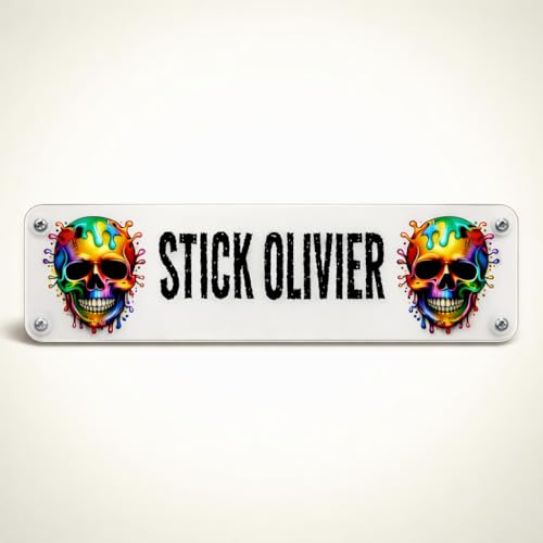 Namensschild LKW personalisiert (nicht beleuchtet) - Dekoration Windschutzscheibe Fahrer LKW - Zubehör Kabine Schwergewicht - Geschenkidee - Stick Olivier
