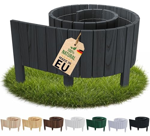 Floranica Bordo Giardino Flessibile 40 x 200 cm Grigio scuro Bordi Aiuole Legno Bordura per Giardino Rollborder Palizzata