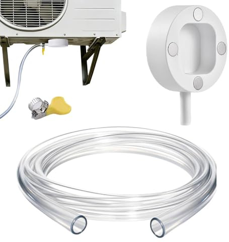 Manguera de drenaje de aire acondicionado portátil, manguera transparente de repuesto con abrazadera, kit de drenaje de ventana magnética, adecuado para unidades mini-split y condensado