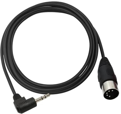 Oxxggkao Cable adaptador profesional de 3,5 mm en ángulo auditivo DIN5P de 5 pines, conexión perfecta para cable adaptador de equipo de estudio con conector en forma de L