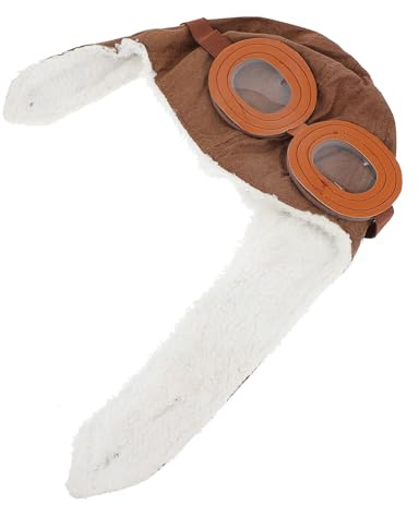 GALPADA Bonnet D'hiver en Coton pour Garçon et Filles Design Pilote, Chaud et Facile à Ranger, Style Mode pour Usage Intérieur et Extérieur, Couleur Café