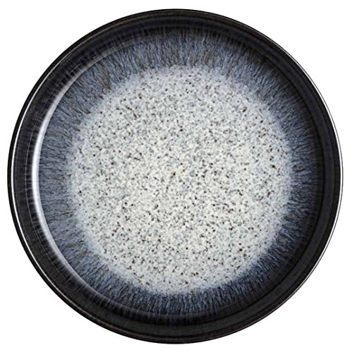 Denby Halo Alt Medium Coupe Plate, Ceramic, Black, 21 x 21 x 2.5 cm