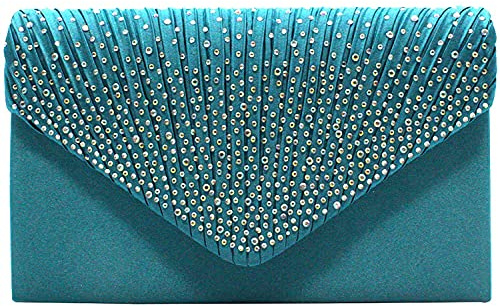 Bolso de mano de satén para mujer, bolso de noche, bolso de noche para bodas y fiestas, bolsas de baile, bolso de mano de satén con purpurina con brillantes, bolso de mano para fiesta de fin de año