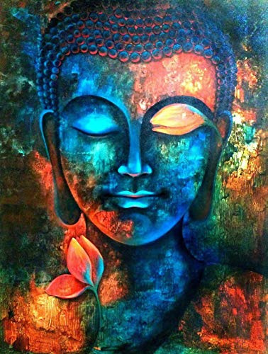 AYSUNJIE Puzzel Für Erwachsenen Puzzle 1000 Teile Kind Puzzles Aus Holz-Buddha Kopf Und Blumen-Geschenk Wohnkultur Modern Festival DIY Geschenk Intellektuelles Spiel 75X50Cm