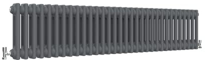 Traditional 2 Column Central Heating Radiator Horizontal Rads Cast Iron Style Anthracite 300x1460mm