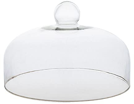 MDDZ - Campana para tartas, campana de queso de cristal transparente, vidrio redondo para tartas de cúpula, polvo de alimentos con mango redondo para filetes, ensaladas, frutas, fideos, platos, 16 x