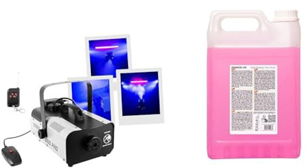 Machine à fumée F1000 PRO, BOOF1000PRO, Noir & Ibiza SMOKE5L-HD Liquide à fumée haute densité