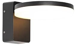 Qazqa led Modern außen Wandleuchte, Außenlampe, Wandlampe für den Garten - Esmee - Schwarz, inkl. 10.5W integrierter LED, 16.5cm, IP54, Rund