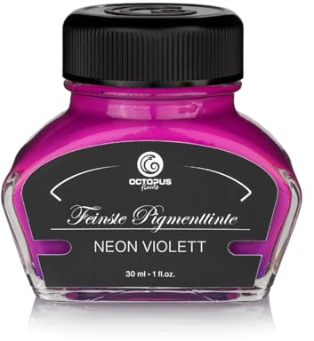 OCTOPUS Textmarkertinte für Füller, fluoreszierende Neontinte für Füllhalter zum Schreiben und Markieren, Leuchttinte, Neon Violett, 30 ml